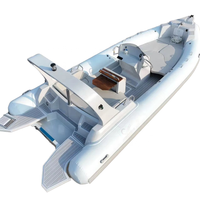 CE Chine 7.6m Gonflable 25ft Bateau Rigide Pvc Orca Hypalon Heavy Duty Fibre De Verre Coque De Pêche Transport Touristique Yacht Bateau