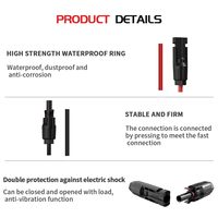 Câble d'extension solaire YouLong PV, 1 paire, 12AWG, 3FT, conducteur en cuivre étamé PVC, noir/rouge, connecteurs mâle/femelle, indice de protection IP67, 25V