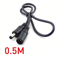 Câble d'alimentation CC noir 5,5x2,1 mm mâle vers femelle, rallonge 5521, boîtier de câble CC