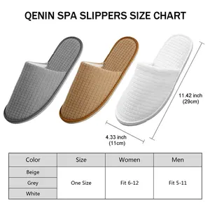 UG Cheap Custom Slippers Waffle Hotel Guestroom Slippers Non-slip Bottoming Oem Bulk Logo Slippers For Bedroom