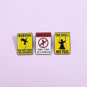 علامة تحذيرية كرتونية بروش مينا هالوين إكسسوارات أزياء حقيبة ظهر شارة هدية للأصدقاء - Product Image 2