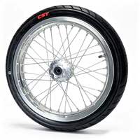 Kit de roues Supermoto CNC Surron Light Bee 17 pouces 1.60 2.15 en aluminium argenté avec pneus CST avant et arrière pour moto électrique tout-terrain