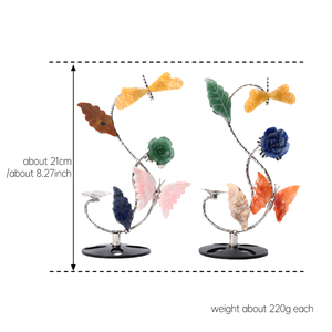 Hot Natural Gemstone Decoration Flowers and butterfly <b>Crystal</b> Sphere Stand for Fashion Indoor Decor - Product Image 2