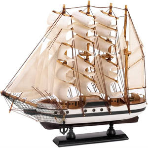Artesanía de Escultura en Madera Hecha a Mano, Modelo de Velero Pirata Vikingo Árabe, Modelo de Barco de Vela, Barcos de Madera, Decoración Náutica para Playa y Océano - Product Image 1