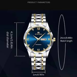Reloj de Pulsera de Cuarzo Luminoso Impermeable Simple y Antiguo para Hombre VA VA VOOM, Reloj de Negocios con Correa de Acero Inoxidable, Moda Masculina - Product Image 5