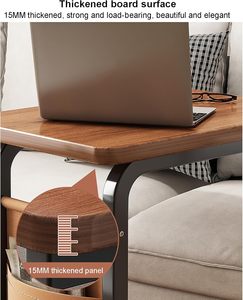 Metal Wooden Wood Modern Mobile <b>Coffee</b> <b>Tables</b> Mini Corner Small square Sofa Side <b>Table</b> Computer Bedside <b>for</b> Living Room - Product Image 3