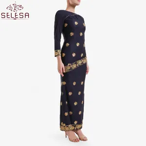 Latest Design Peplum Style Factory Sale Fancy Formal Evening Dress Ombre Pleated Muslim Women Islamic Clothing Dresses