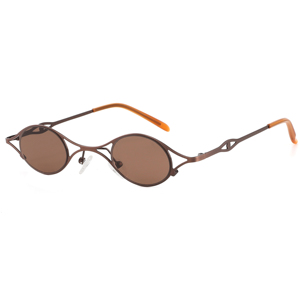 Gafas de Sol Unisex con Logotipo Personalizado, Diseño Ojo de Gato, Montura Metálica Marrón, Protección UV400, Anti-Luz Azul, Cómodas - Product Image 4