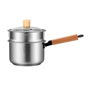 304 Stainless Steel Household Small Steamer Baby Food Supplement Pot Double-layer Soup Pot Kitchen Cooker Milk Pot