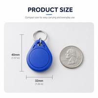 Porte-clés RFID intelligent avec puce 13,56 MHz, logo personnalisé, en ABS, mini-étiquette, contrôle d'accès