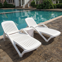 Chaise longue de natation pour hôtel Chaise longue moderne et durable en plastique pour l'extérieur jardin Patio Lit de repos simple Cour au bord de la piscine Chaise de plage