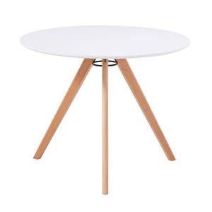 Nordic Style Round Dining <b>Table</b> With <b>Solid</b> <b>Wood</b> Legs White Stable For Living Room And Home Use - Product Image 5