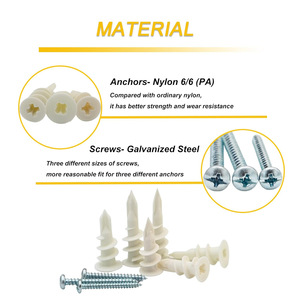 Nylon Drywall Anchors Kit 310Pcs Self Drilling Hollow Wall Anchors With Screws For General Industry Use - Product Image 5