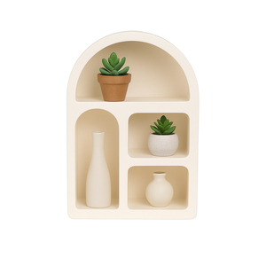 Organizzatore da Parete Arcuato, Mensole Sospese Multilivello, Design in Legno Glamour, Silhouette Curva per Spazi Ristretti - Product Image 2