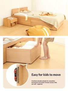 Cama Infantil Faroro Cube para Niños y Niñas, Estilo Princesa, Tatami, <span class=keywords><strong>Madera</strong></span> Maciza, Diseño Montessori Simple y Moderno, con Almacenamiento, Certificación FSC - Product Image 5