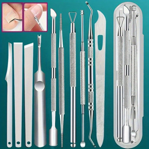 Stainless Steel Pedicure Tool <b>Set</b> 10 Piece Portable Manicure And Foot Care Kit With <b>Nail</b> File For Adults - Product Image 1