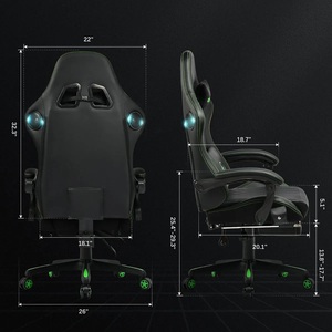 <span class=keywords><strong>Silla</strong></span> de juego <span class=keywords><strong>Razer</strong></span> negra y verde, altavoces de masaje, <span class=keywords><strong>silla</strong></span> de edición de carreras de cuero PU, <span class=keywords><strong>silla</strong></span> de juego Cadeira con reposapiés - Product Image 5