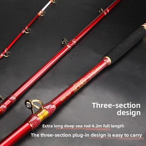 Caña de Pescar Eléctrica de Carbono con Anillas Fuji, 4.2m, Acción Rápida, 3 Secciones, para Pesca en Alta Mar, OEM - Product Image 4