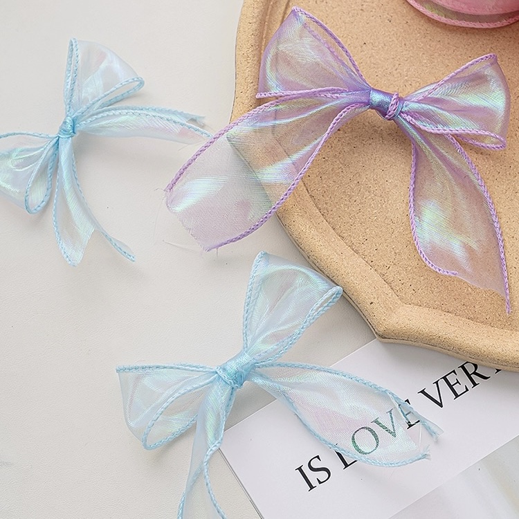 Wholesale Glitter Wired Ribbon Luxury Gift Ribbon Colorful Transparent Organza Ornaments With Wired Ribbon