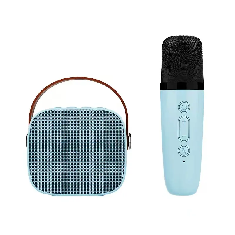2023 Venda Quente OEM Personalizado Sem Fio Azul dente Alto-falantes Portátil Handle Outdoor Mini Microfone KTV Partido Karaoke Speaker