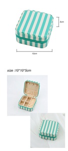 Luxury <b>Small</b> PU Pendant <b>Box</b> with Zipper Closure Square Shape Embossed Printing Custom Logo for Valentine's Day Jewelry <b>Storage</b> - Product Image 3