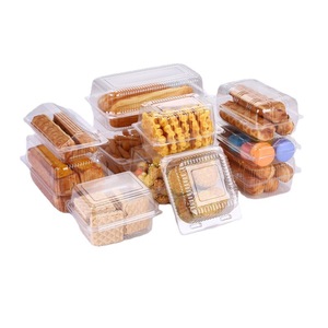 Boîte plastique jetable avec couvercle, contenant en plastique transparent pour gâteaux, crème glacée, fromage, mousse, 50 pièces