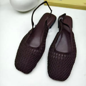 <span class=keywords><strong>Sandali</strong></span> estivi a punta tonda <span class=keywords><strong>intrecciati</strong></span> con tacco piatto a fondo piatto da esterno con cinturino e scarpe singole da donna stile cavo - Product Image 4