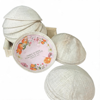 Kippa rose poudré personnalisée avec imprimé floral aux couleurs des agrumes, étiquette nominative personnalisée, Kippot, cadeaux élégants de Judaica pour mariage