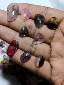 Piedra preciosa de corte de rosa de turmalina multicolor Natural Premium Talpe Polki para hacer collares joyería multicolor - Product Image 6