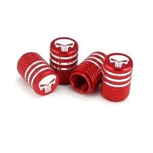 Cubiertas de aire de estilo redondo tapas de vástago de válvula de neumático de coche de aluminio rojo