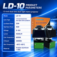 Lentille de projecteur Bi LED 1,5 pouce 43W 4300LM Super Lumineuse Faisceau Haut/Bas 12V pour Phares de Voiture SFIDA LD-10