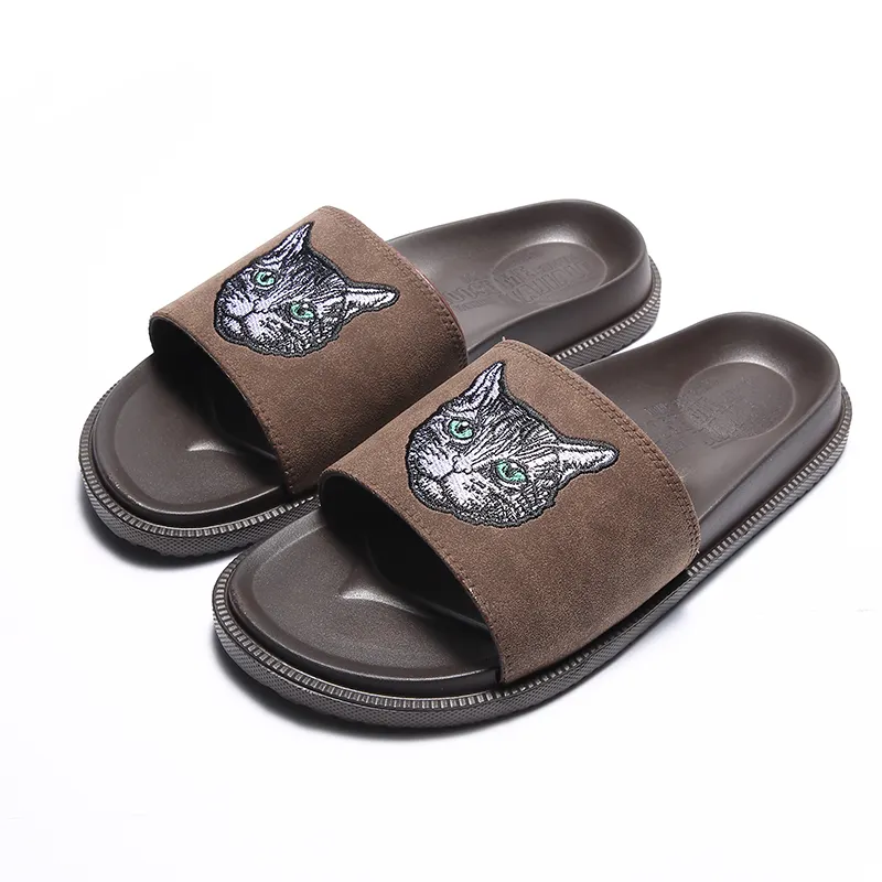 Flat Sandals Summer Black Sandals,New Design Fashion Flat Summer Sandals 2019,Luxury Mens Black Blank Slide Sandal Slipper