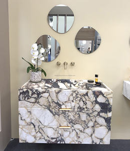 Meja Rias Marmer Calacatta Viola, Wastafel Kamar Mandi Marmer Violet, Unit Meja Rias Marmer dengan Urat Ungu - Product Image 2