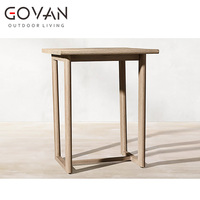 Table de bar d'extérieur de style nordique moderne, construction en teck massif, pour hôtel, jardin, patio, balcon, bord de piscine, divertissement