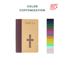 Nouveau design de maison d'impression de livres prix de gros d'usine personnalisé en cuir de qualité supérieure anglais espagnol chrétien Sainte Bible