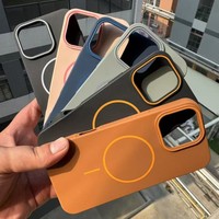 Coque de téléphone antichoc en TPU magnétique givré doux avec cadre contrasté pour iPhone 15 16 Pro Max