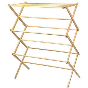 Séchoir à <span class=keywords><strong>linge</strong></span> en bambou robuste, support à serviettes en <span class=keywords><strong>bois</strong></span>, design pliable et peu encombrant pour le rangement du <span class=keywords><strong>linge</strong></span> - Product Image 1