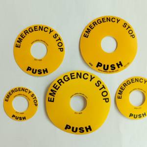 Autocollant adhésif de signalisation de sécurité pour arrêt d'urgence pour machines industrielles, panneaux de commande électrique, équipement d'usine, opérateur - Product Image 3