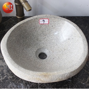 Fregadero de agua para interiores y exteriores Guijarro de Río Recipiente de piedra natural Lavado a mano Lavabo Piedra <span class=keywords><strong>Baño</strong></span> al aire libre USO - Product Image 3