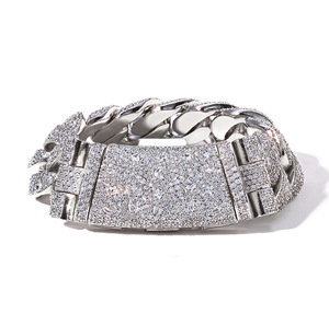 Statement Urban Streetwear D Color GRA Moissanite Chunky Cuban <b>Bracelets</b> S925 Silver Iced Out Heavy Rap Jewelry Supplier - Product Image 2