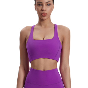 Women's Compression Yoga Bra Soft Quick Dry Supportive Square Neck Four-Way Stretch Lightweight Padded <strong>Top</strong> Gym Breathable - Product Image 1