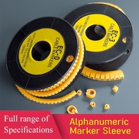 Tubo de PVC Flexible Amarillo para Marcar Cables, con Números del 0 al 9 y Letras de la A a la Z, Etiquetas para Identificación de Cables