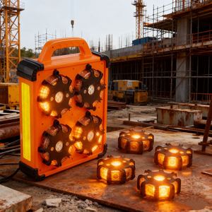 Paquete de 6/8 fundas, 16 luces de advertencia <span class=keywords><strong>LED</strong></span>, llamarada <span class=keywords><strong>LED</strong></span> recargable, llamarada de carretera con imán fuerte para luz de advertencia de coche - Product Image 4