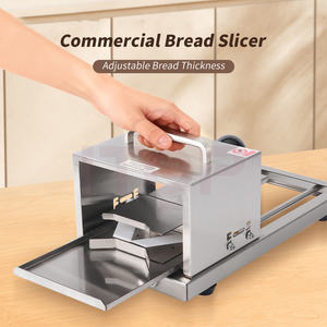Ev Güvenliği Kılavuzu Hamburger Dilimleyici Paslanmaz Çelik Kek Tabanı Ekmek Kesici Manuel Ekmek Dilimleyici Dört Kalınlık Ayarlanabilir - Product Image 2