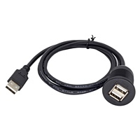 Câble USB 1 mâle à 2 femelle encastré pour tableau de bord de voiture Port de chargeur USB pour tableau de bord de voiture marine