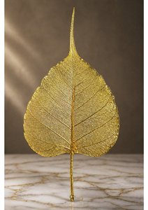 ใบไม้โปร่งแสงเคลือบทองคำแท้ 24K สำหรับตกแต่งบ้านตามหลักวัสดุศาสตร์วัสดุธรรมชาติ (Pooja Vastu) และเป็นของขวัญทางจิตวิญญาณ - Product Image 2