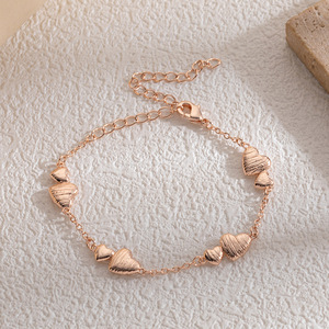 Heart-Shaped <b>Bracelet</b> 18K Gold Plated Fashion Charm Jewelry for Women - Product Image 3