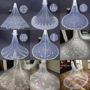 3 metri di lunghezza fiori 3D testa da <span class=keywords><strong>sposa</strong></span> morbida con pettine <span class=keywords><strong>velo</strong></span> di pizzo a uno strato <span class=keywords><strong>accessori</strong></span> da <span class=keywords><strong>sposa</strong></span> da <span class=keywords><strong>sposa</strong></span> di colore bianco - Product Image 4