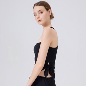 Women's Double Strap Tie Side Yoga Tank <b>Top</b> Square Neck Racerback <b>Padded</b> Sports <b>Vest</b> Slim Fit Pilates Fitness Activewear OEM ODM - Product Image 3
