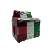 Accordéon diatonique professionnel SEASOUND 12 basses, 31 boutons, modèle JB3112C, grille en acier inoxydable, couleurs du drapeau, corps en bois de celluloid